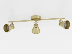 Seras downlight de techo, latón dorado cepillado, 3 luces