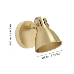 Seras foco de pared, latón dorado cepillado, 1 luz