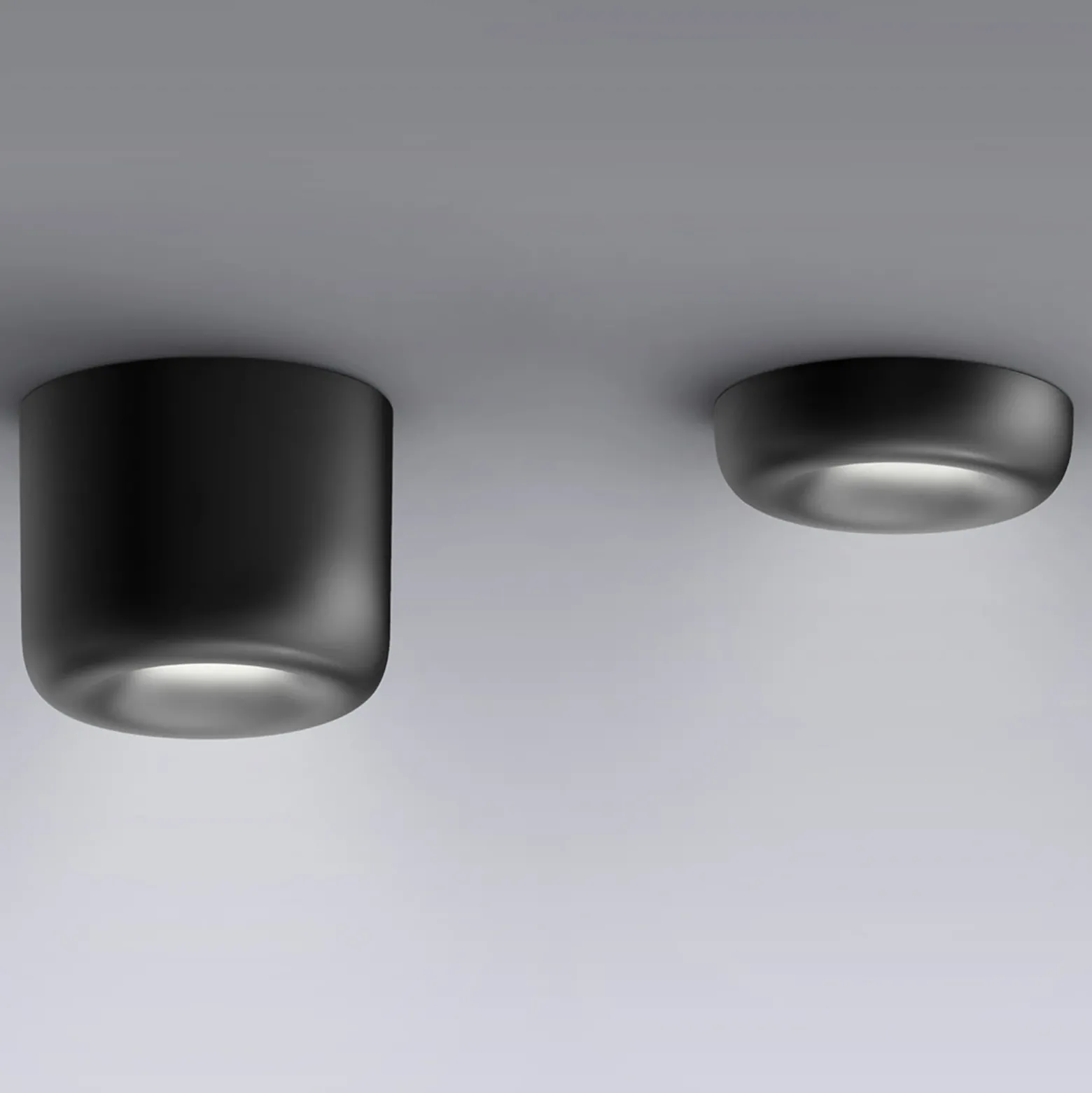 serien.lighting Empotrable en hueco L, negro