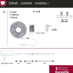 Set de tiras LED SimpLED Motion de Paulmann, 5m control remoto RGB