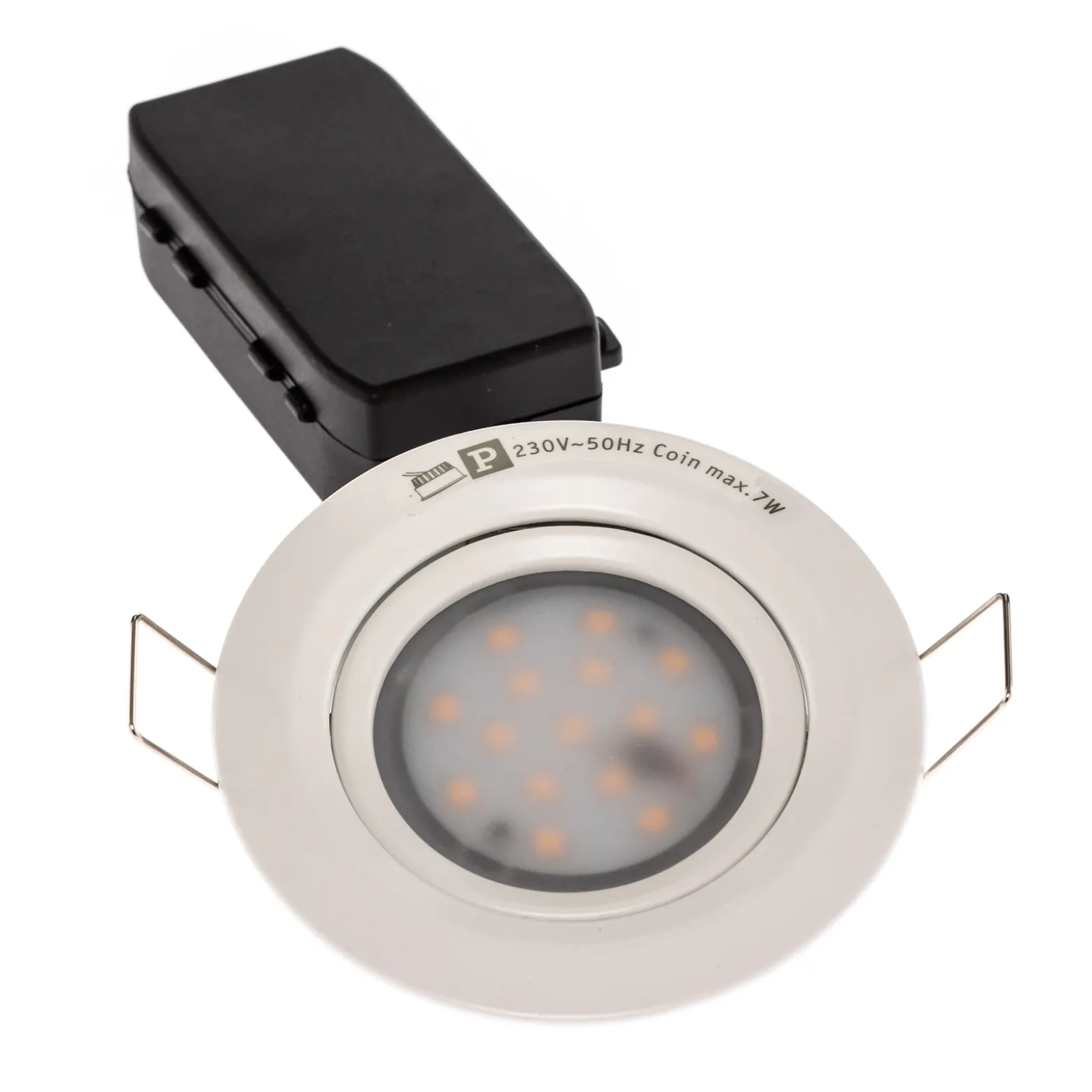 Set 3 lámparas LED empot. Coin Slim, blanco, IP23