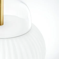 Shahin lámpara colgante, Ø 23 cm, 3 luces, blanco / transparente, cristal