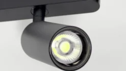 Sistema de rieles de 48 V, focos Lumaro de 5 luces, negros, Ø 4 cm, atenuables