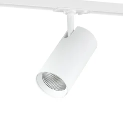 Sistema de rieles Lindby Linaro, Ø 7 cm, 4 luces, LED, blanco, CCT