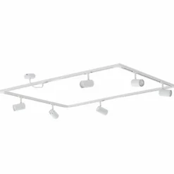 Sistema de rieles Lindby Linaro, GU10, 6 luces, blanco, forma de O