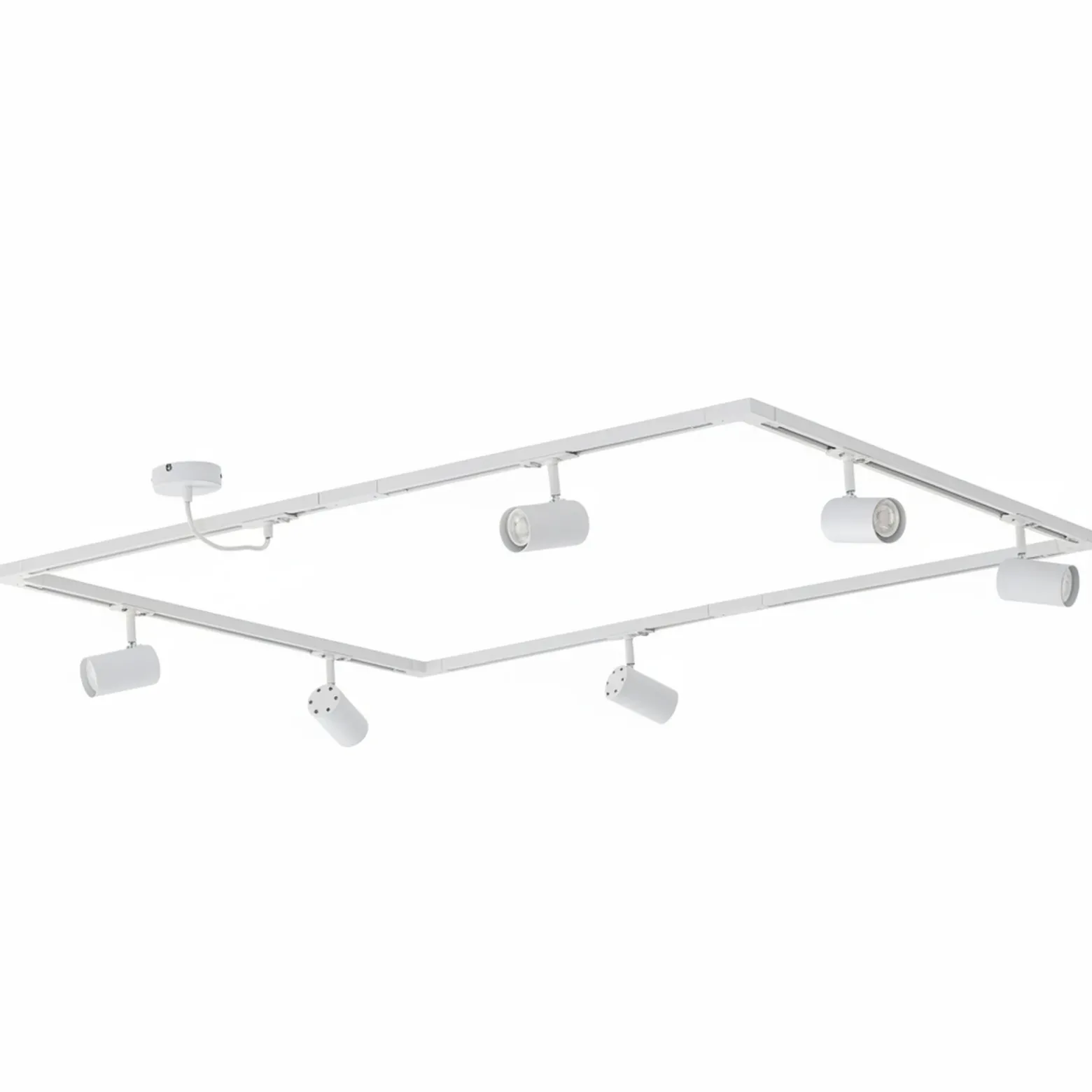 Sistema de rieles Lindby Linaro, GU10, 6 luces, blanco, forma de O
