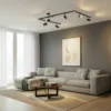 Sistema de rieles Lindby Linaro, GU10, 6 luces, negro, forma de C