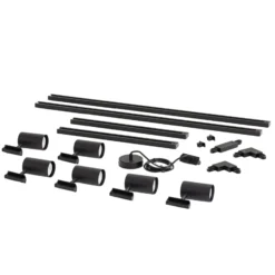 Sistema de rieles Lindby Linaro, GU10, 6 luces, negro, forma de C
