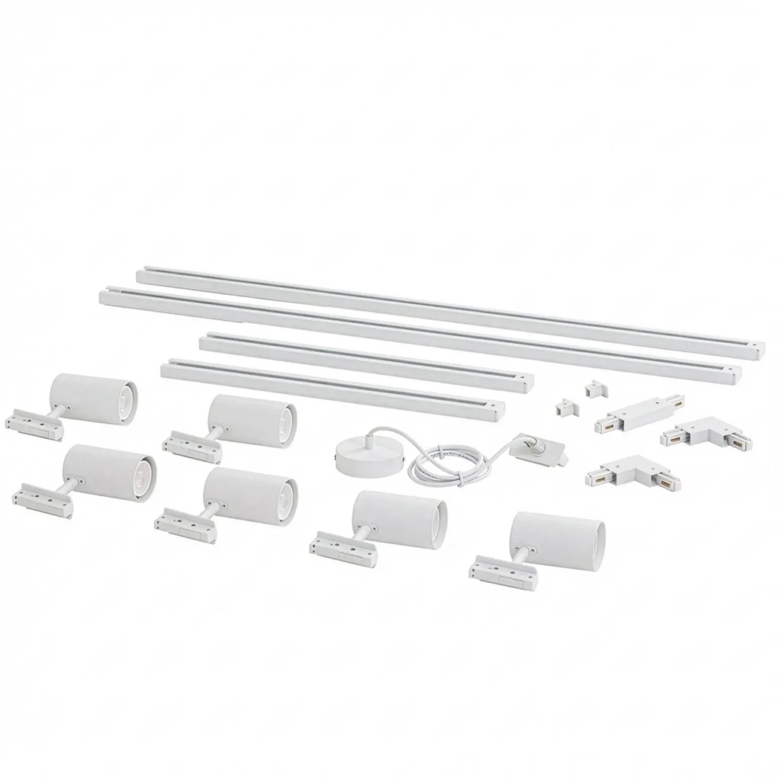 Sistema de rieles Lindby Linaro, GU10, 6 luces, blanco, forma de C