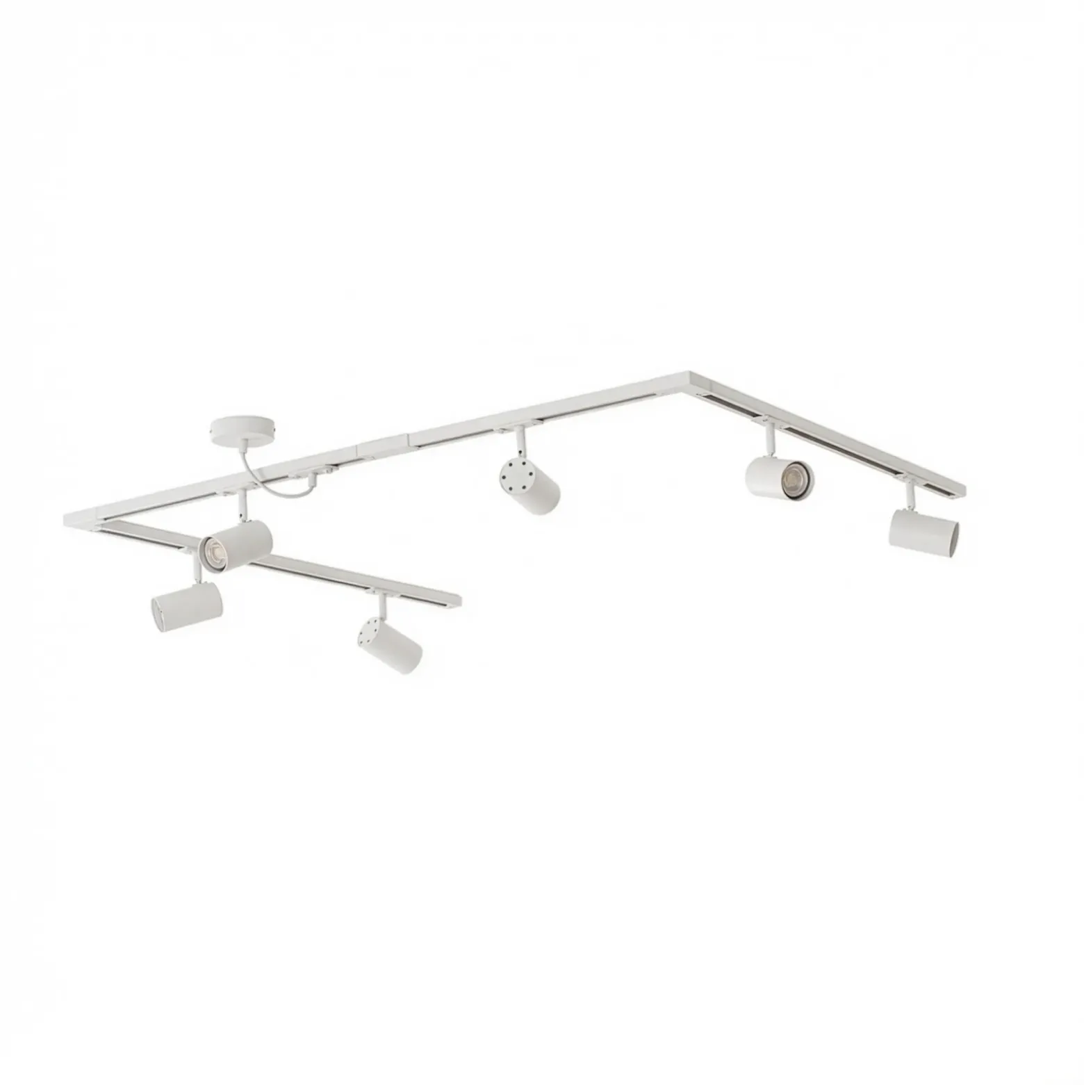 Sistema de rieles Lindby Linaro, GU10, 6 luces, blanco, forma de C