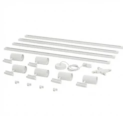 Sistema de rieles Lindby Linaro, GU10, 6 luces, blanco, forma de X
