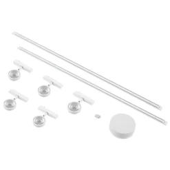 Sistema de rieles Lumaro de 48 V, focos, 5 luces, blanco, Ø 7 cm, atenuables