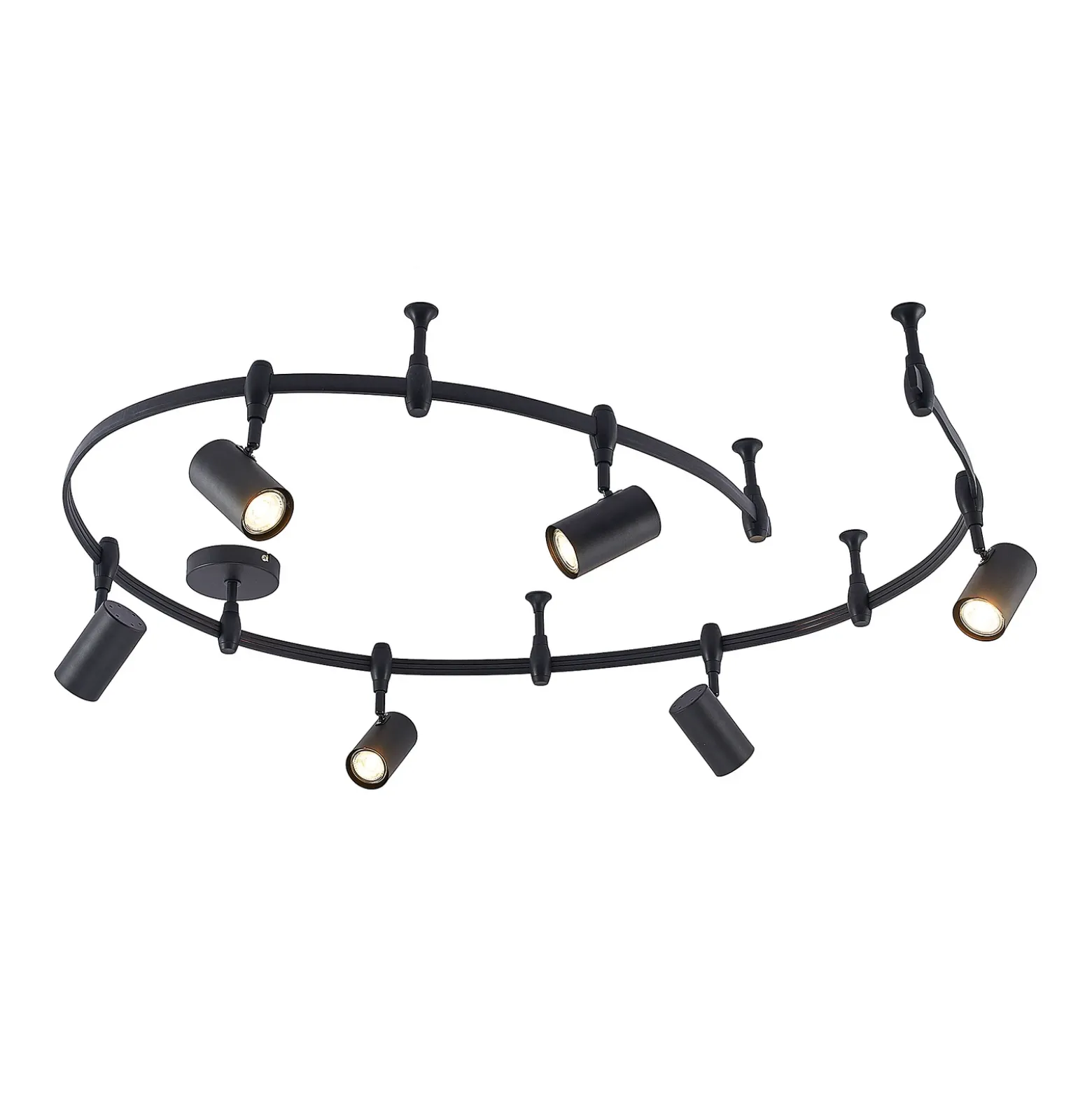 Sistema de riel Lindby Delila, negro, uso flexible