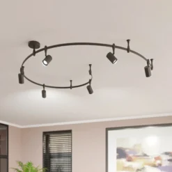 Sistema de riel Lindby Delila, negro, uso flexible