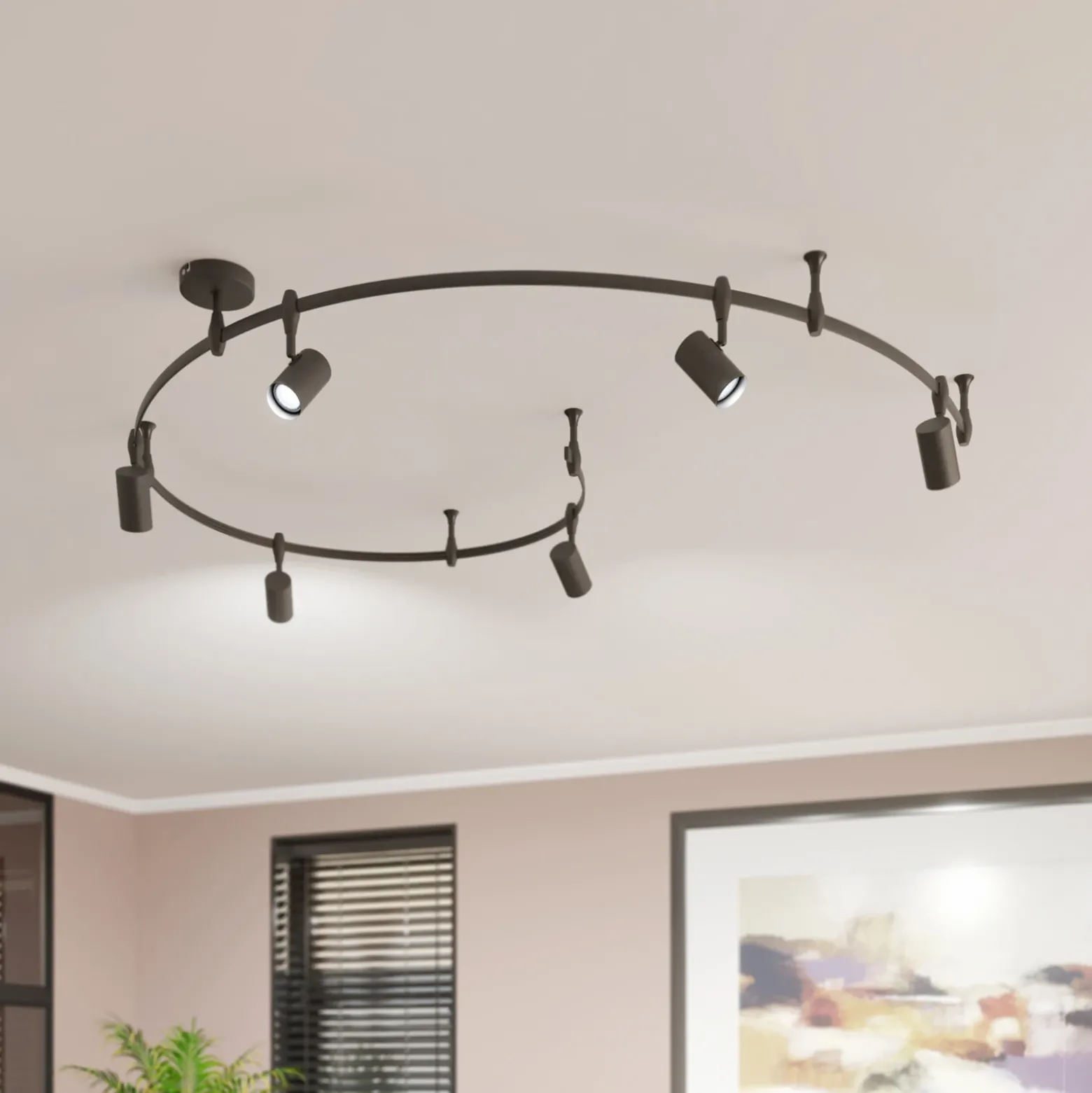 Sistema de riel Lindby Delila, negro, uso flexible