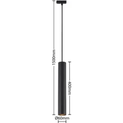Sistema de riel Lindby Linaro, GU10, lámpara colgante, 3 luces, negro