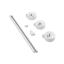 Sistema de riel Lindby Linaro, Ø 9,5 cm, 3 luces, LED, blanco