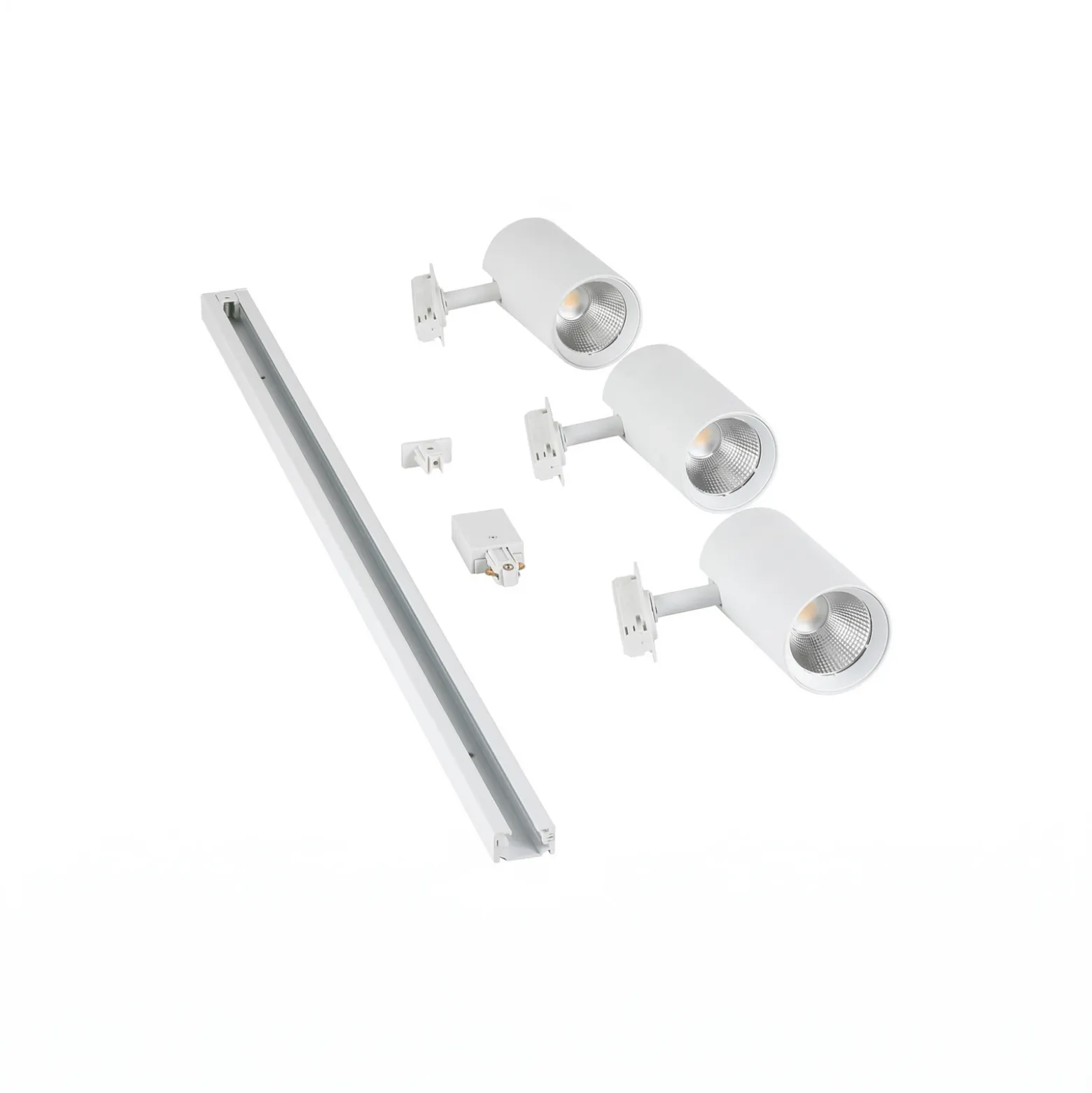 Sistema de riel Lindby Linaro, Ø 7 cm, 3 luces, LED, blanco, CCT