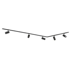 Sistema de riel Lindby Linaro, Ø 7 cm, 5 luces, LED, negro, CCT