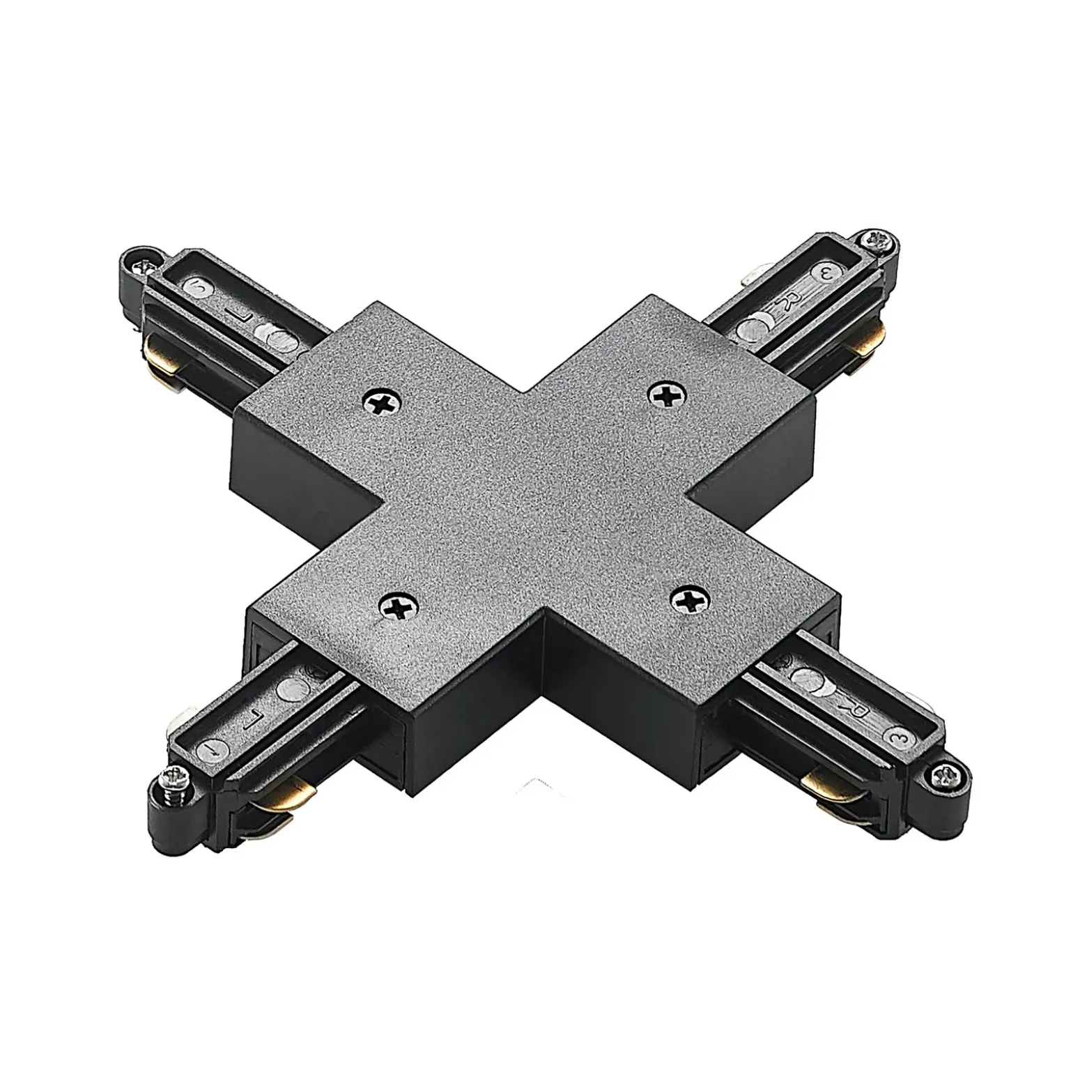 Sistema de riel Lindby Linaro, GU10, 6 luces, negro, forma de X