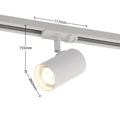 Sistema de riel Lindby Linaro, GU10, 4 luces, blanco, Ø 6 cm