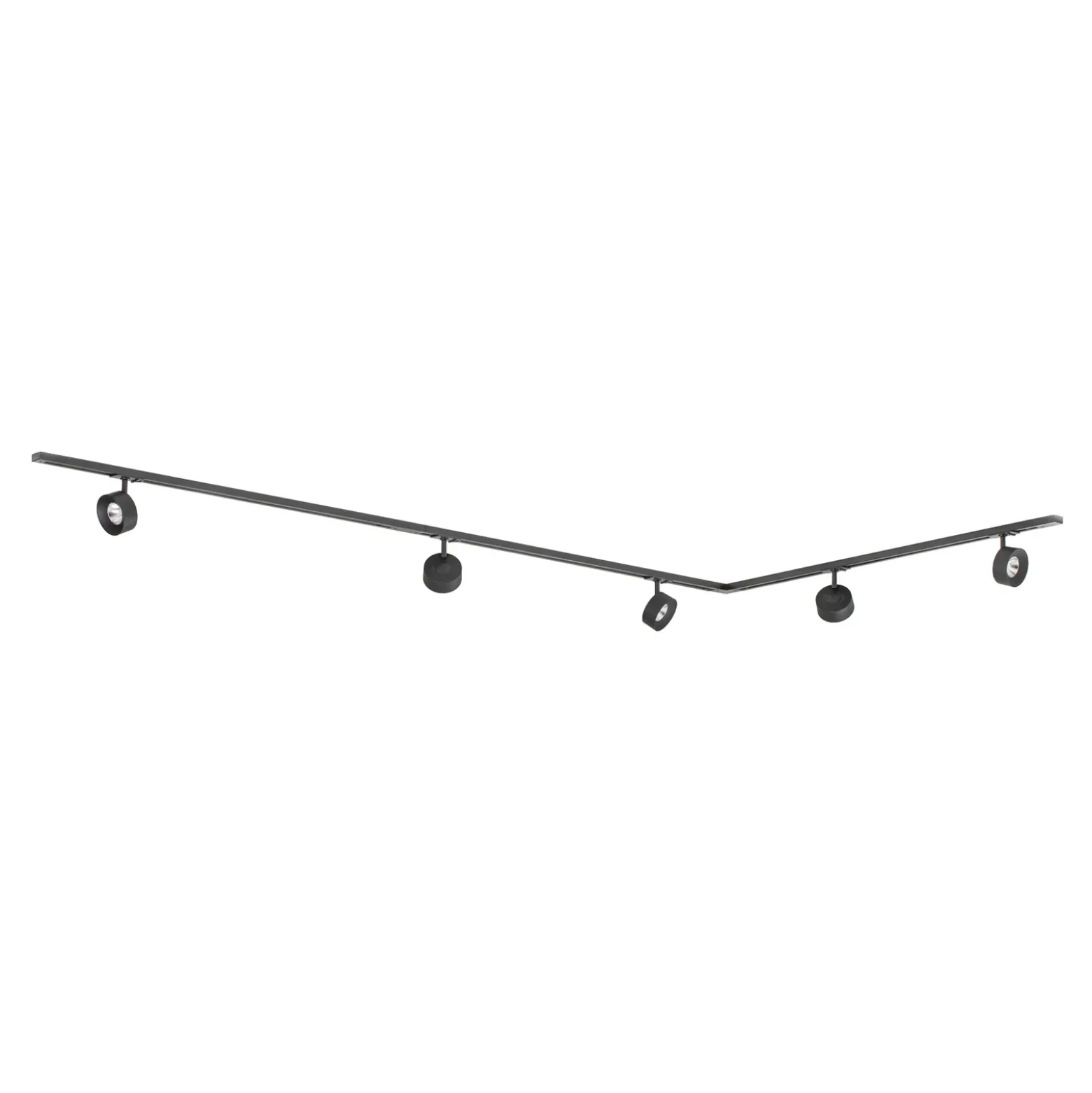Sistema de riel Lindby Linaro, Ø 9,5 cm, 5 luces, LED, negro