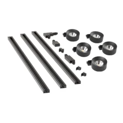 Sistema de riel Lindby Linaro, Ø 9,5 cm, 5 luces, LED, negro