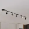 Sistema de riel Lumaro, focos,5 luces,negro,Ø6cm,48V,atenuable