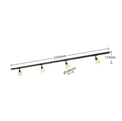 Sistema de riel monofásico Lindby, E14, 4 luces, negro