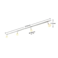 Sistema de riel monofásico Lindby, E14, 4 luces, blanco