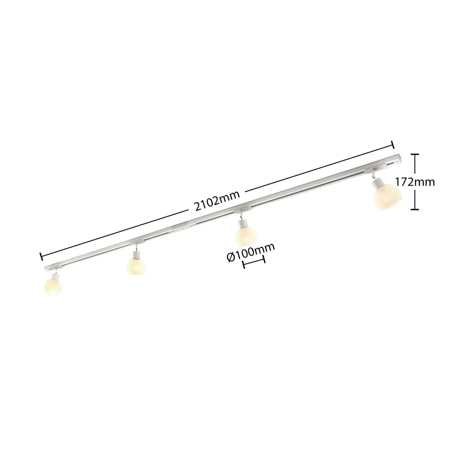 Sistema de riel monofásico Lindby, E14, 4 luces, blanco