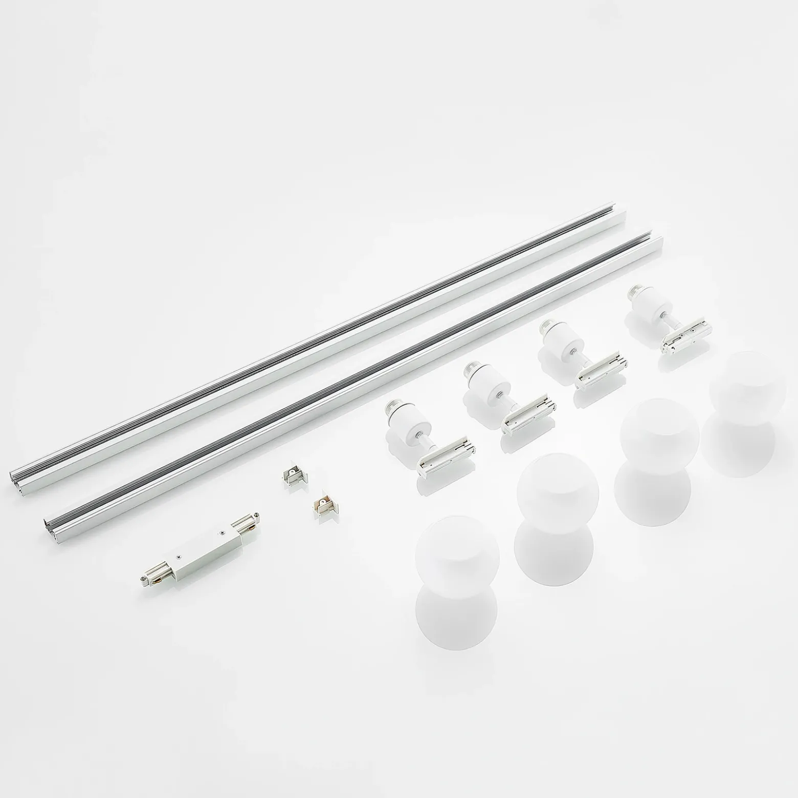 Sistema de riel monofásico Lindby, E14, 4 luces, blanco