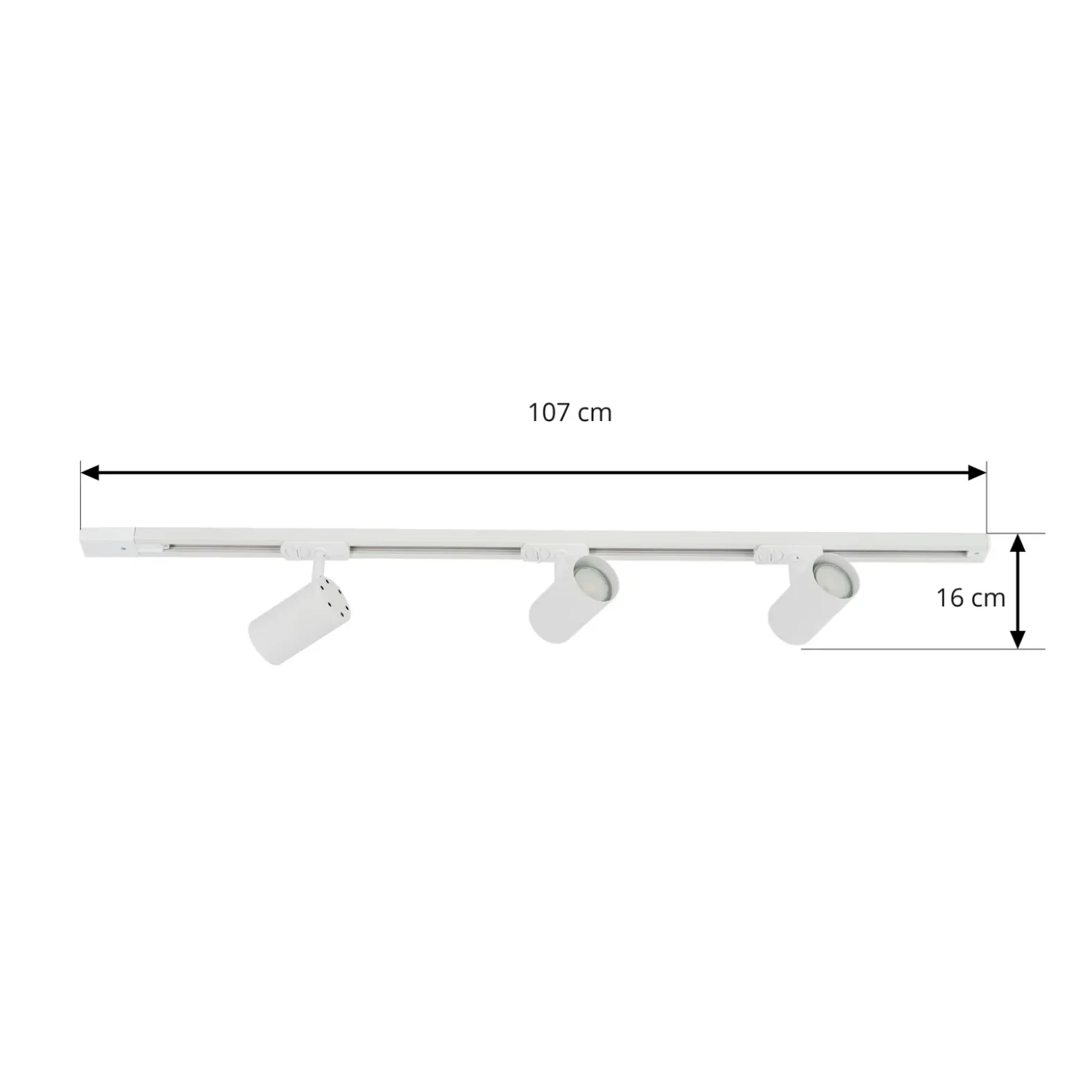 Sistema de riel trifásico Lindby, GU10, 3 luces, blanco
