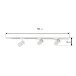Sistema de riel trifásico Lindby, GU10, 3 luces, blanco