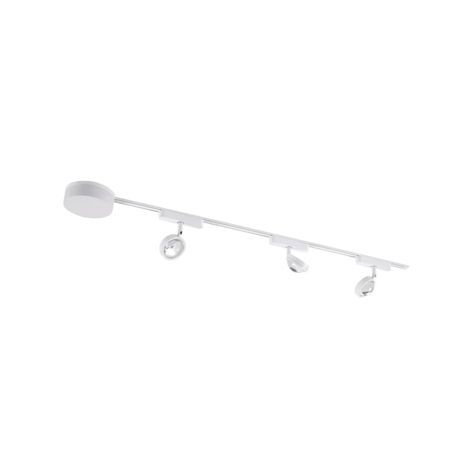 Sistema de riel 48 V Lumaro, focos, 3 luces, blanco, Ø 7,3 cm