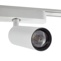Sistema de riel 48 V Lumaro, focos, 9 luces, blanco, Ø 4 cm, 25 cm, atenuable