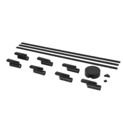 Sistema de riel 48 V Lumaro, focos, 7 luces, negro, Ø 4 cm