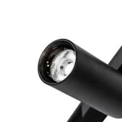 Sistema de riel 48 V Lumaro, focos, 7 luces, negro, Ø 4 cm