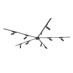Sistema de riel 48 V Lumaro, focos, 10 luces, negro, Ø 4 cm