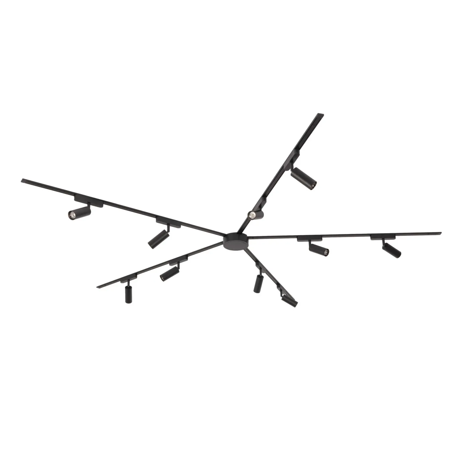 Sistema de riel 48 V Lumaro, focos, 10 luces, negro, Ø 4 cm