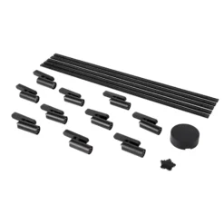 Sistema de riel 48 V Lumaro, focos, 10 luces, negro, Ø 4 cm