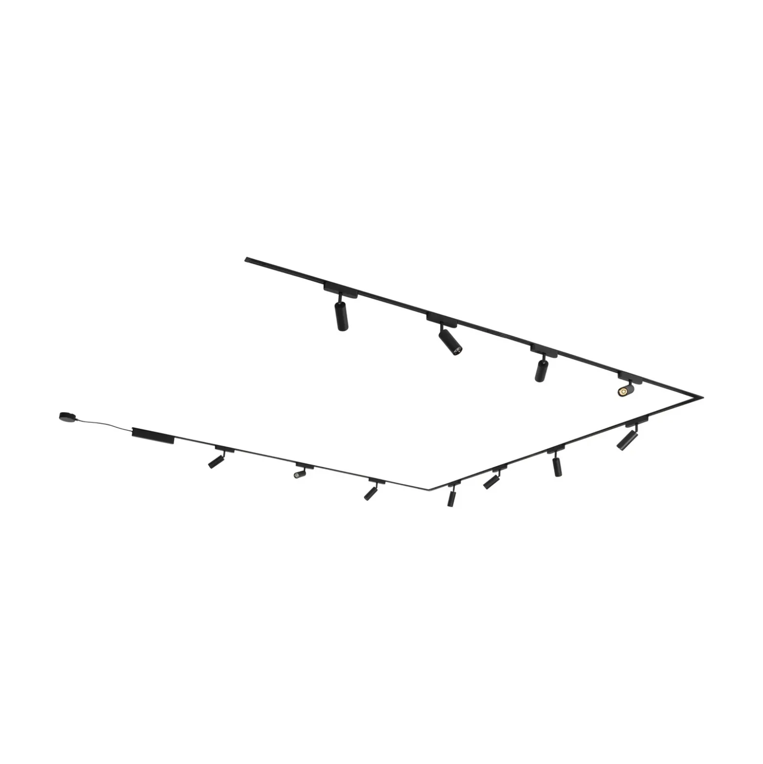 Sistema de riel 48 V Lumaro, focos, 11 luces, negro, Ø 4 cm, atenuable