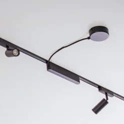 Sistema de riel 48 V Lumaro focos 16-flg. negro Ø4cm atenuable