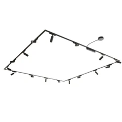 Sistema de riel 48 V Lumaro focos 16-flg. negro Ø4cm atenuable