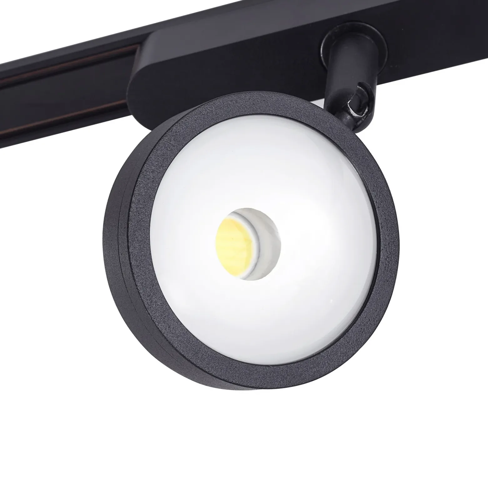 Sistema de riel 48 V Lumaro, focos, 3 luces, negro, Ø 7,3 cm