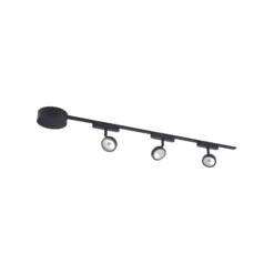 Sistema de riel 48 V Lumaro, focos, 3 luces, negro, Ø 7,3 cm