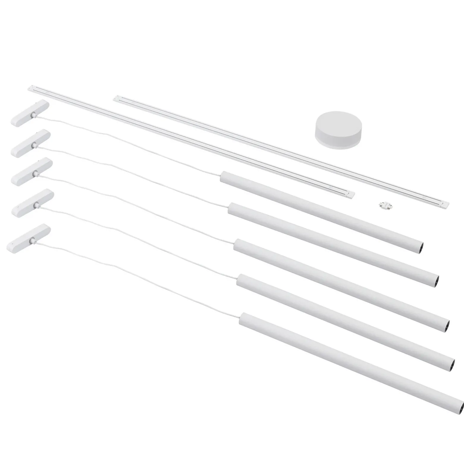 Sistema de riel 48 V Lumaro, pendular, bombilla tubular, 5 luces, blanco, CCT