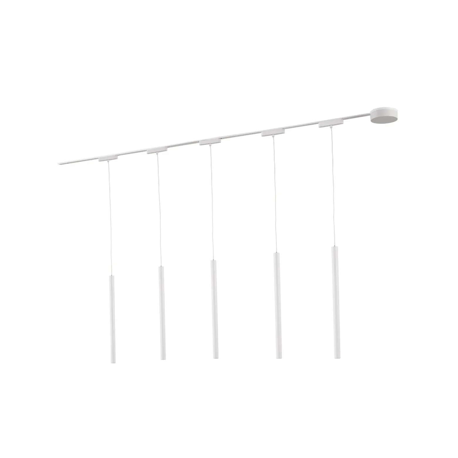 Sistema de riel 48 V Lumaro, pendular, bombilla tubular, 5 luces, blanco, CCT