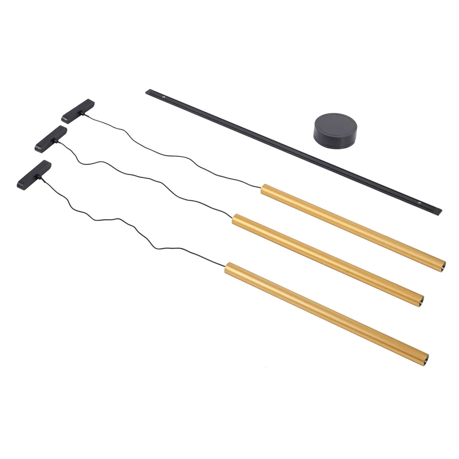 Sistema de riel 48 V Lumaro, pendular, bombilla tubular, 3 luces, dorado, CCT