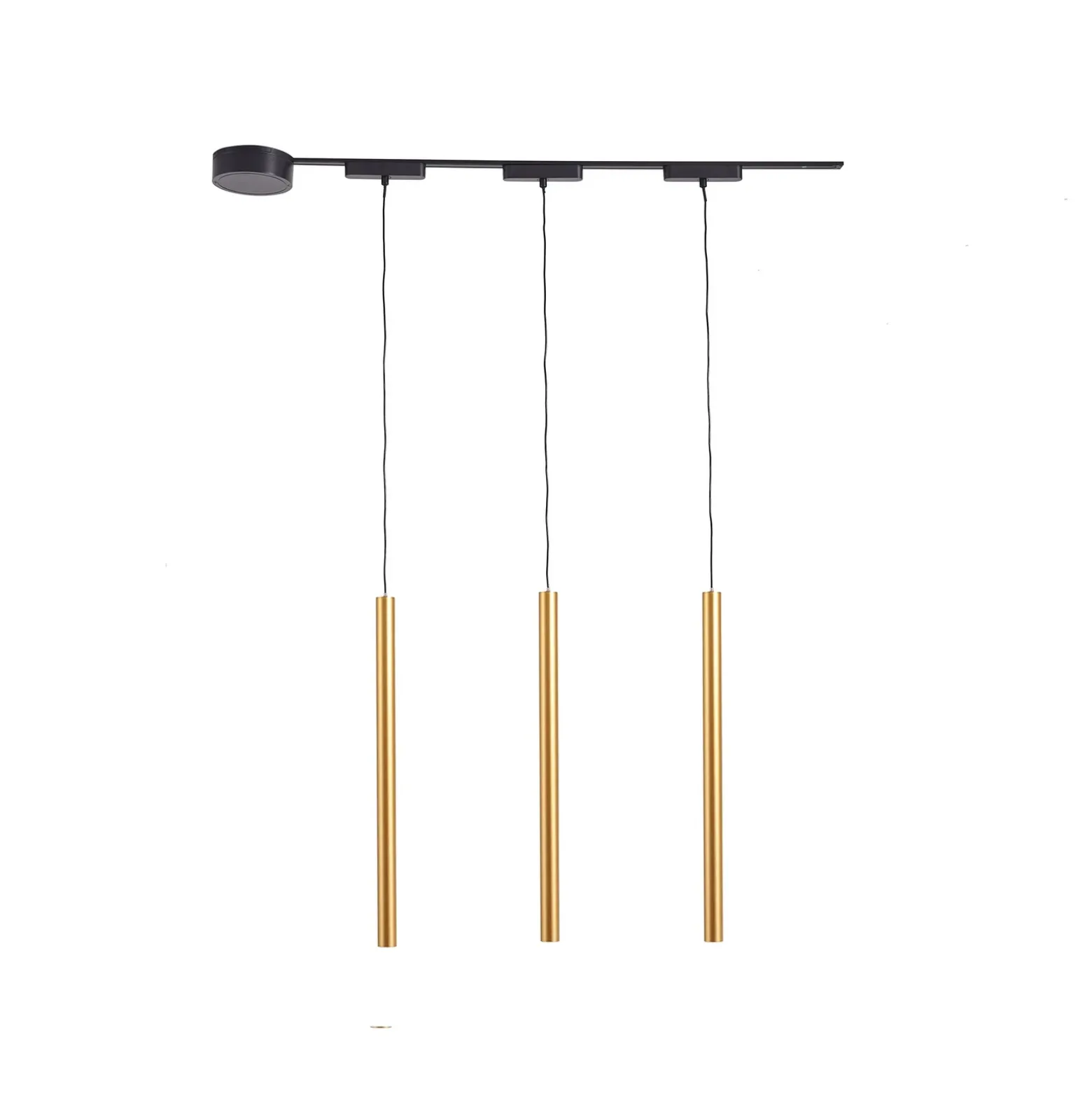 Sistema de riel 48 V Lumaro, pendular, bombilla tubular, 3 luces, dorado, CCT